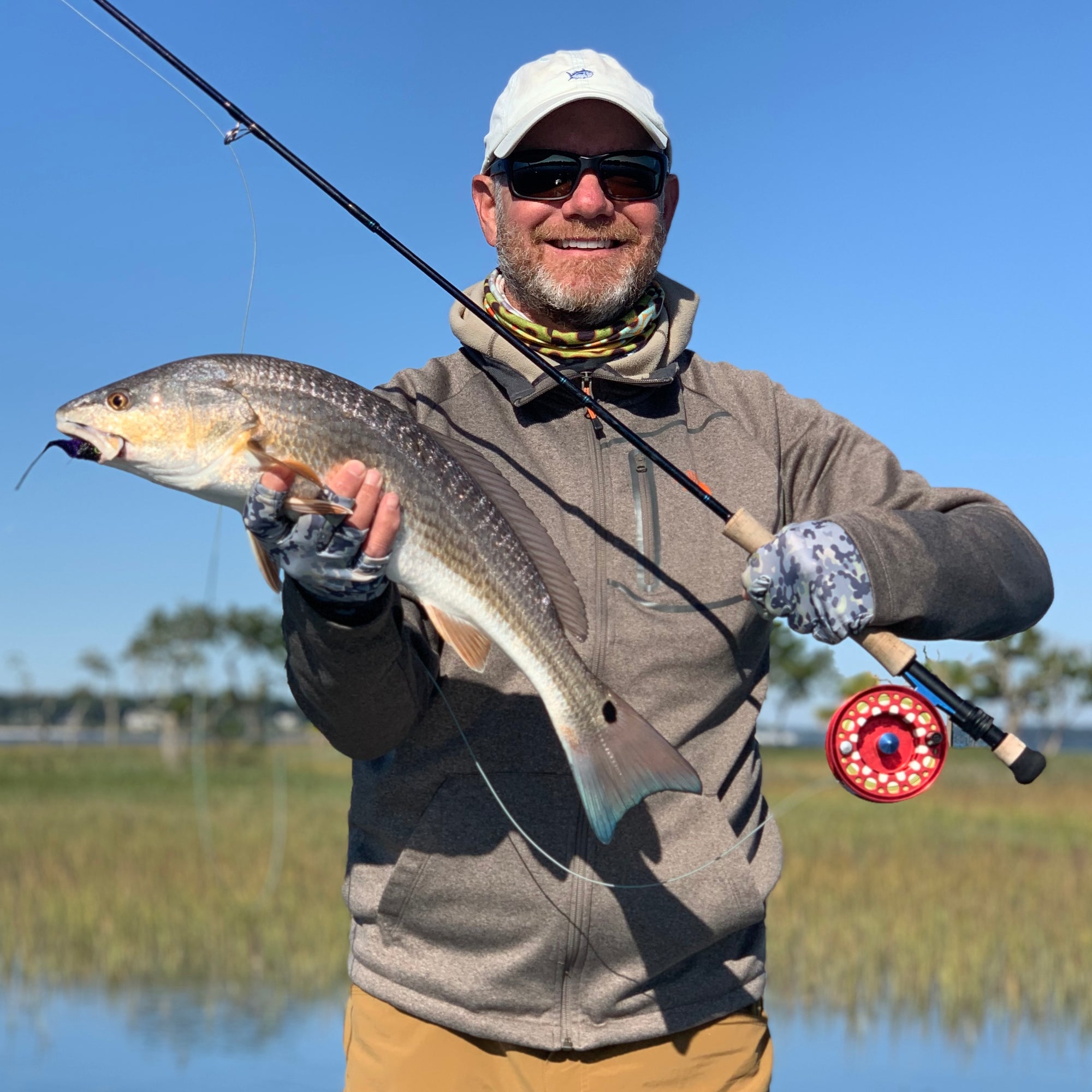 Clients First Redfish On Fly!