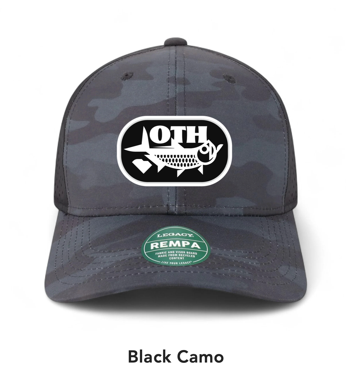 OTH TARPON TRUCKER HAT BLACK CAMO