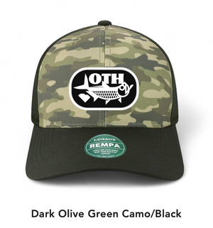 OTH TARPON TRUCKER HAT DARK OLIVE GREEN CAMO/BLACK