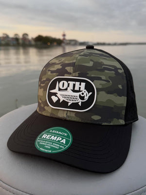OTH TARPON TRUCKER HAT DARK OLIVE GREEN/CAMO/BLACK