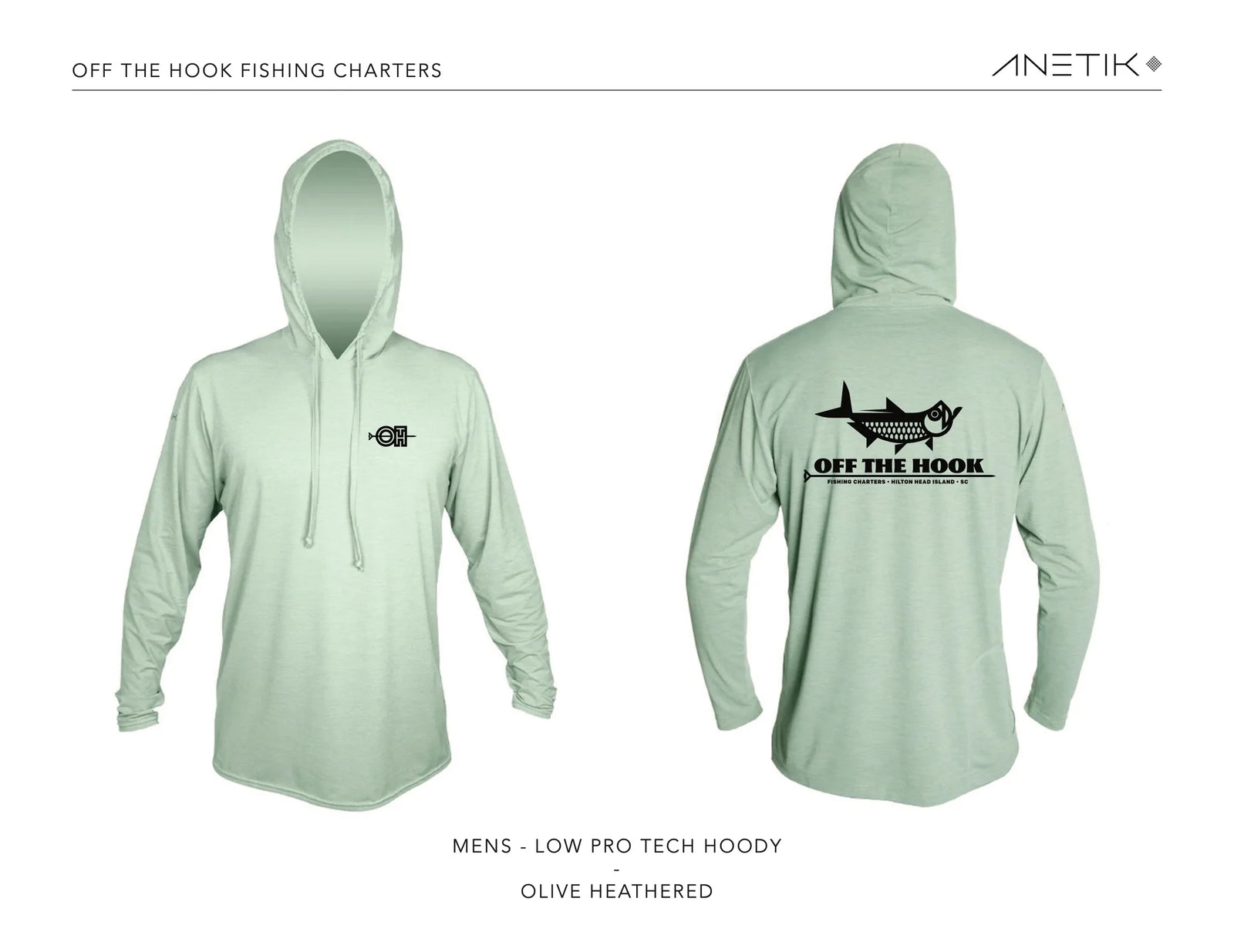 OFF THE HOOK - ANETIK - LOW PRO TECH HOODY - OLIVE HEATHERED