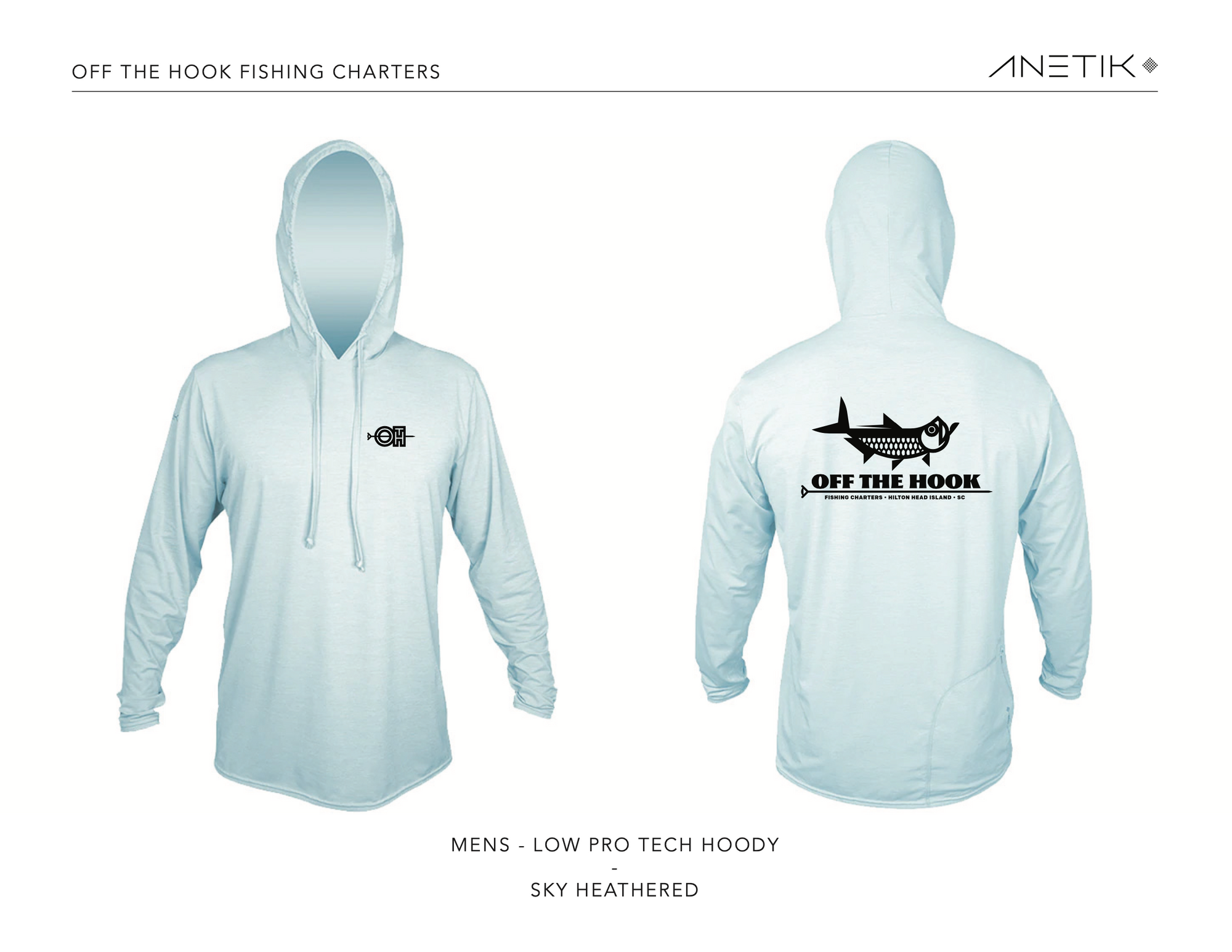 OFF THE HOOK - ANETIK - LOW PRO TECH HOODY - SKY HEATHERED