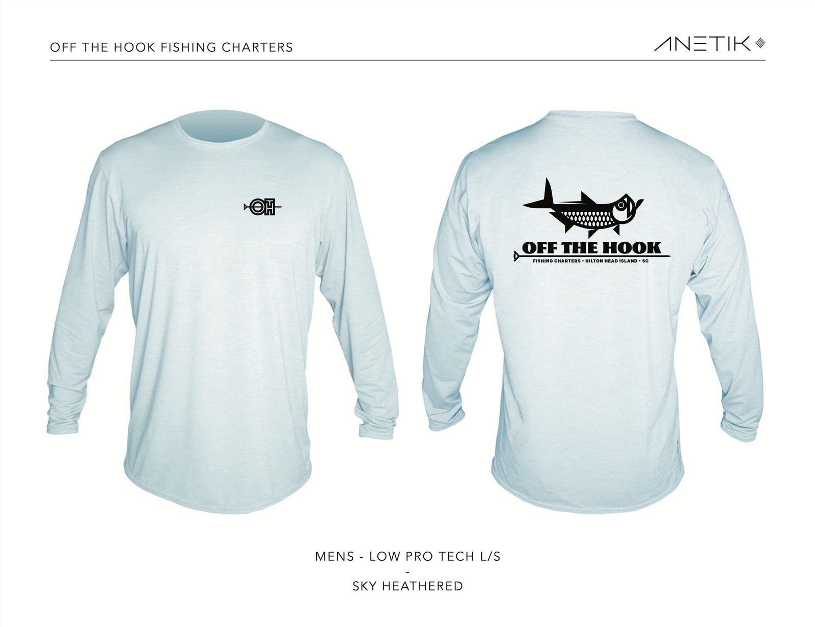 OFF THE HOOK - ANETIK - LOW PRO TECH L/S - SKY HEATHERED